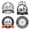 Set bicycle mechanical emblem with repair service