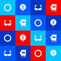 Set Bicycle wheel tire, , Sport cycling sunglasses and Gloves icon. Vector Royalty Free Stock Photo