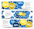 Set of big sale horizontal banners