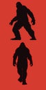 Set 2 Bigfoot Silhouette Illustration black solid color