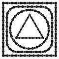 Set of Bike Chain Frames Royalty Free Stock Photo