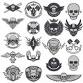 Set of biker labels and emblems Royalty Free Stock Photo