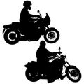 Set of biker motocross silhouettes, Vector illustration