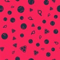 Set Billiard balls in a rack triangle, Tennis, Bowling and Whistle on seamless pattern. Vector Royalty Free Stock Photo