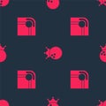 Set Billiard table and Bowling ball on seamless pattern. Vector Royalty Free Stock Photo