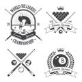 Set of billiards emblems labels and designed elements Royalty Free Stock Photo