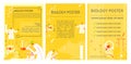 Set of bilology poster Science Bright natural flyers