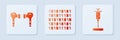 Set Binary code, Air headphones and Syringe. White square button. Vector