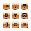 Set Binary code, Cloud technology data transfer, Chat bot, Funnel or filter, Artificial intelligence AI, Computer Royalty Free Stock Photo