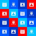 Set Binary code, Hacker or coder, Cloud technology data transfer and Browser with exclamation mark icon. Vector Royalty Free Stock Photo