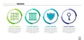 Set Binary code, Prison window, Shield and Old key. Business infographic template. Vector Royalty Free Stock Photo