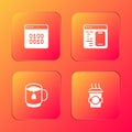 Set Binary code, Software, Cup tea with tea bag and Coffee cup to go icon. Vector Royalty Free Stock Photo