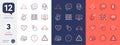 Set of Binary code, Web call and Customer survey line icons. For design. Vector Royalty Free Stock Photo