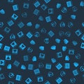 Set Binary code, Web development, Cup of tea with tea bag and Browser exclamation mark on seamless pattern. Vector Royalty Free Stock Photo