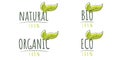 Set of bio eco organic natural labels Royalty Free Stock Photo