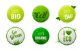 Set of bio, eco, organic sticker elements