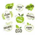 Set of Bio, Ecology, Organic logos and icons, labels, tags Royalty Free Stock Photo