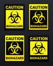 Set of biohazard sign. Caution Biological Hazard. Biological threat alert.
