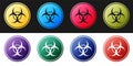 Set Biohazard symbol icon isolated on black and white background. Vector Royalty Free Stock Photo