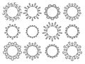 Set of Biological Virus Icons. Coronavirus COVID-19 Outline Symbol Isolated on White Background. Vector Illustration