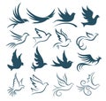 The set of birds logos. Royalty Free Stock Photo