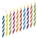 Set of birthday candles. New, extinct, burning cand Royalty Free Stock Photo