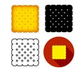 Set of biskut cracker icon, vector art