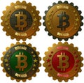 Set of Bitcoin crypto currency seals