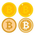 Set of Bitcoin icon. Crypto currency, virtual electronic, internet money. coin logo. Vector illustration Royalty Free Stock Photo