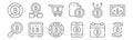 Set of 12 bitcoin icons. outline thin line icons such as bitcoin, app, safebox, bitcoin, cart