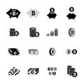 Bitcoin icons collection Royalty Free Stock Photo