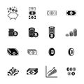 Bitcoin icons collection Royalty Free Stock Photo