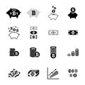 Bitcoin icons collection Royalty Free Stock Photo