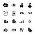 Bitcoin icons collection Royalty Free Stock Photo