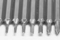 Set of a bits for screwdriver Royalty Free Stock Photo