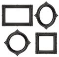 Set of black antique frames. Royalty Free Stock Photo