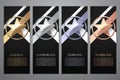 Set of black banners, Gold, platinum,silver and bronze star, Vector illustration.l