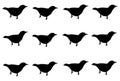 Set black bird isolated on white background Royalty Free Stock Photo