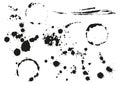 Set black blot splotch. Circular stain