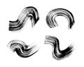 Set of black brush strokes Royalty Free Stock Photo