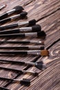 Set of black brushes for make up. Royalty Free Stock Photo