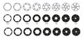 Set of black camera shutter icons. Camera lens aperture. Vector illustration. EPS 10. Royalty Free Stock Photo