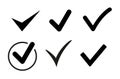 Set of black check mark icons. Vector Royalty Free Stock Photo