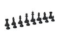 Set of black chess figures isolated on white background Royalty Free Stock Photo