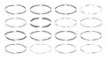 Set of black circle vector grunge frames
