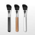 Set of Black Clean Professional Makeup Angle Brush Royalty Free Stock Photo