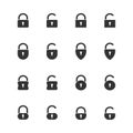 Closed and opened lock icons Royalty Free Stock Photo