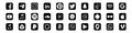 Set of black color icons of popular social applications with rounded corners. Social media icons modern design on isolated Royalty Free Stock Photo