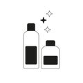 Set of black cosmetic cans and bottles icons Royalty Free Stock Photo