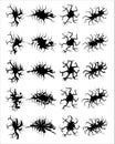 Set of Black Cracks, Vector Icons, Faults and Zippers, Destruction Symbols on White Background. Royalty Free Stock Photo